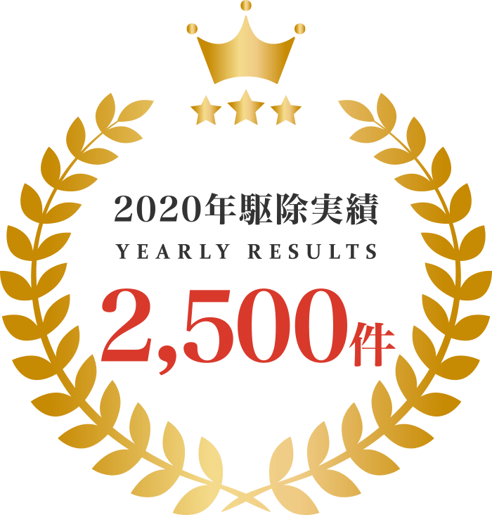 2020年駆除実績 2,500件